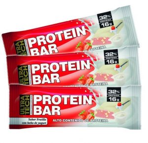 Barras Protein Bar 50 g Ultra Tech Sabor Frutilla Con Yogurt Caj