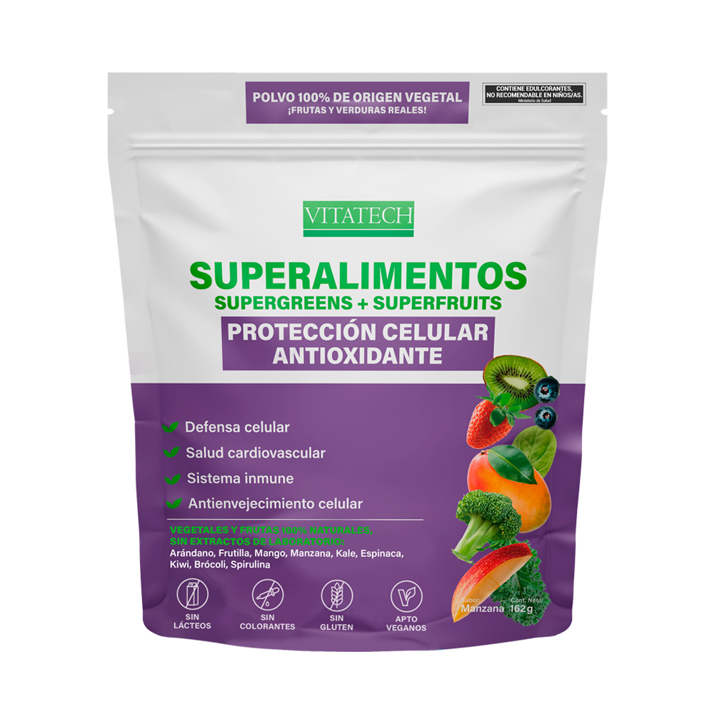 Vitatech Superalimento Protección Celular Antioxidante - Sabor Manzana x 162 g